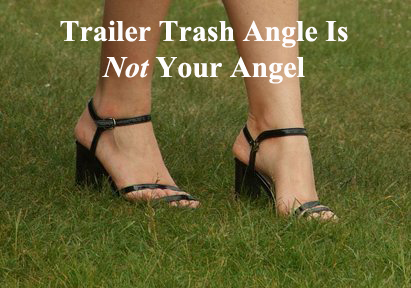 Angel bare feet in high heels
