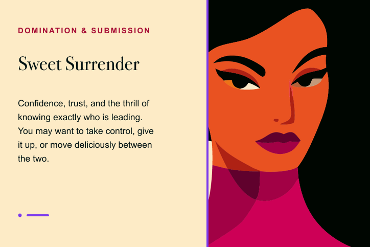 Sweet Surrender erotic language. Confidence, trust, and the thrill of knowing exactly who is leading.